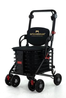 Carrito Relax. Cuatro ruedas negro ortovetman